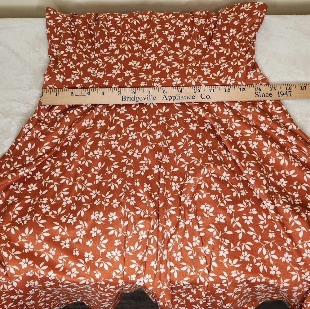 NWOT The General Good Strappy Brushed Knit Dress Rust Orange and White S… - Picture 8 of 14